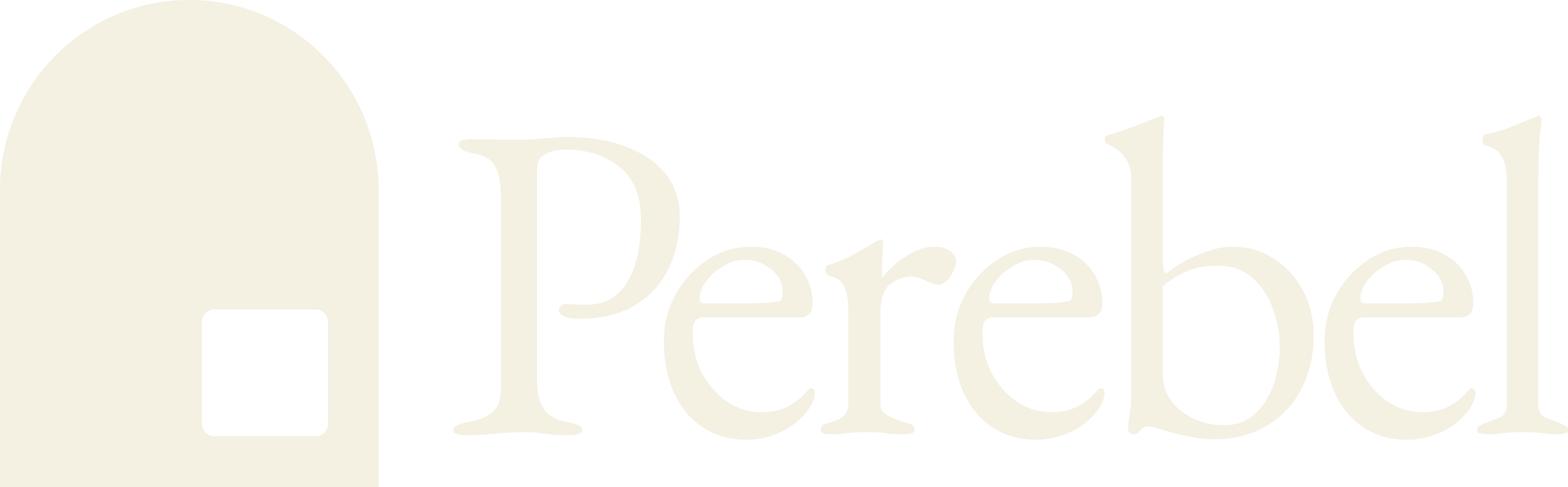 Perebel lockup, cream on cordovan