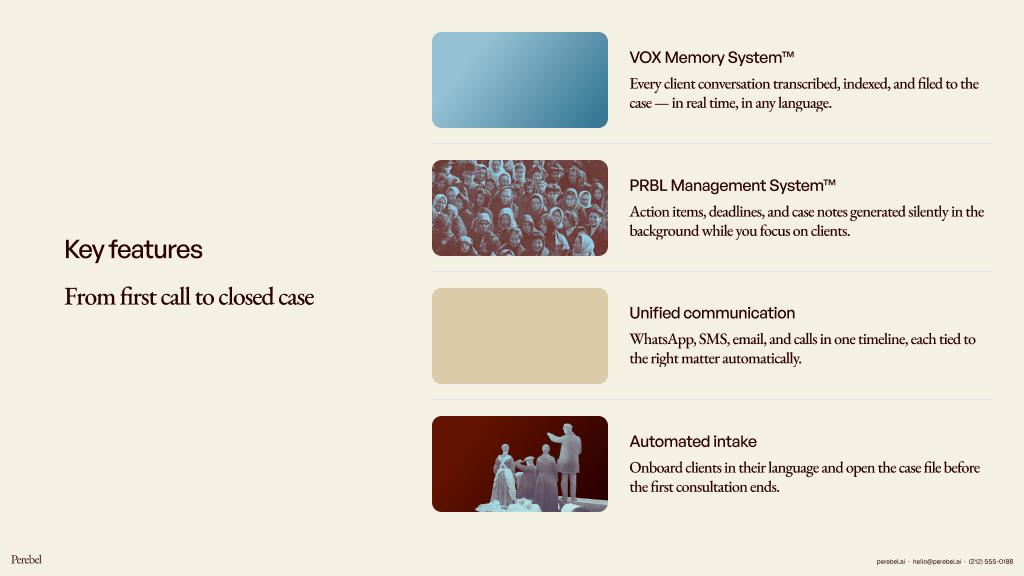 Perebel deck — key features slide