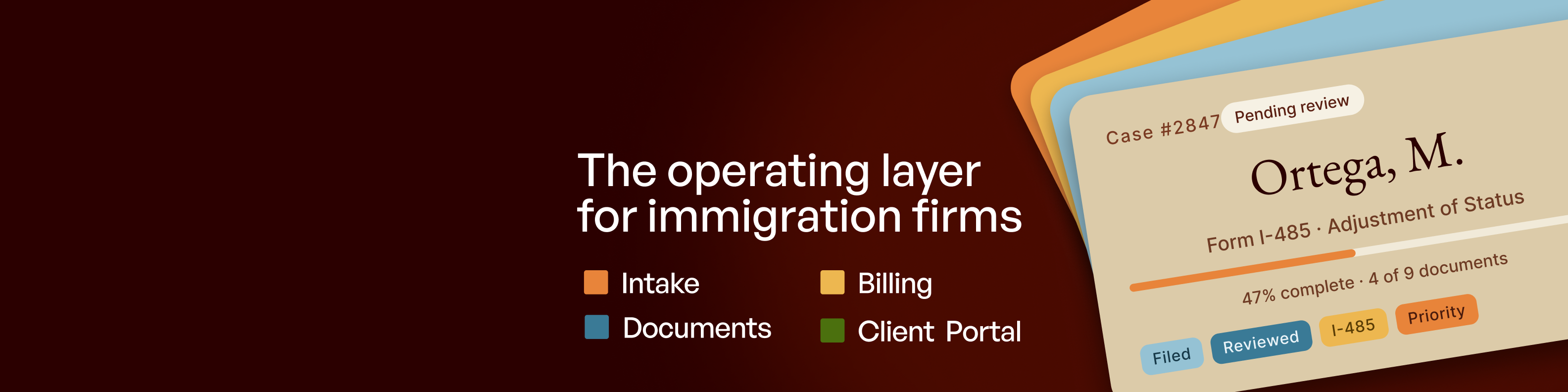 Perebel LinkedIn banner — Ortega case card